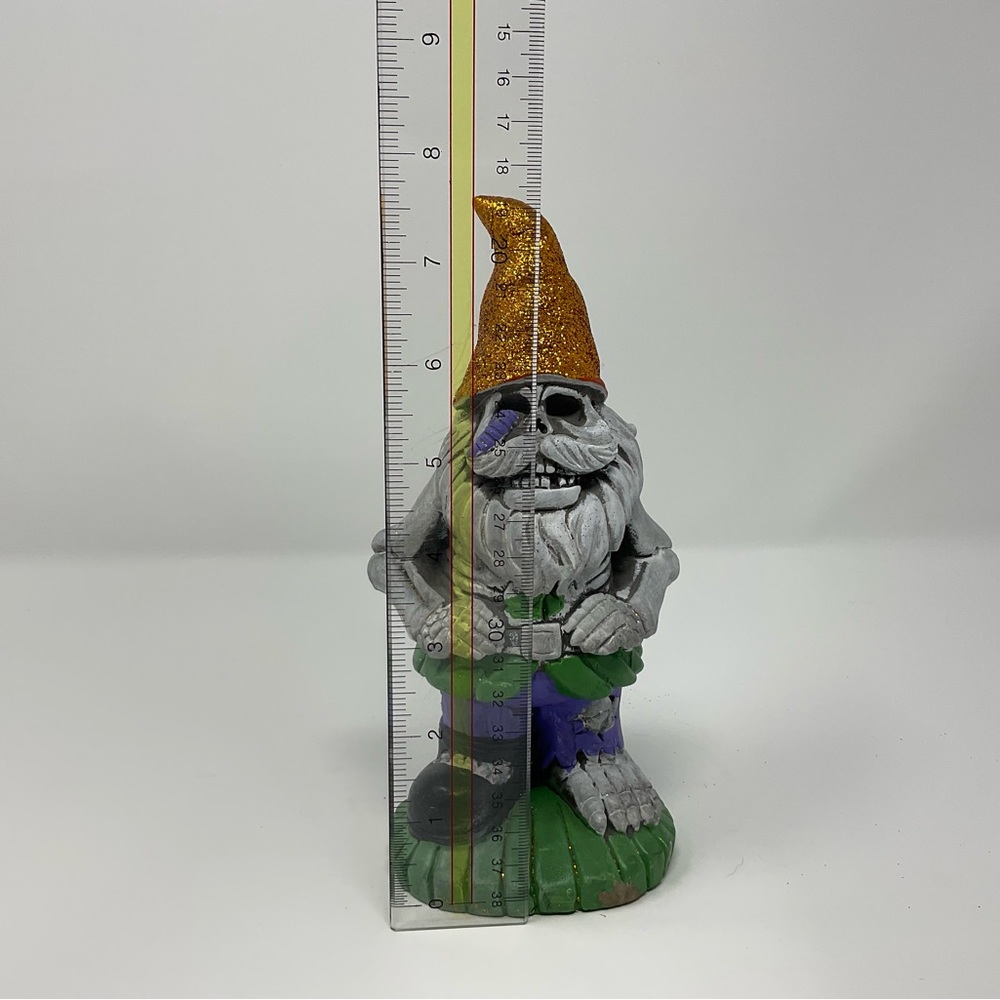 ZOMBIE GNOME HALLOWEEN FIGURE GLITTER GOLD HAT - Picture 5 of 5